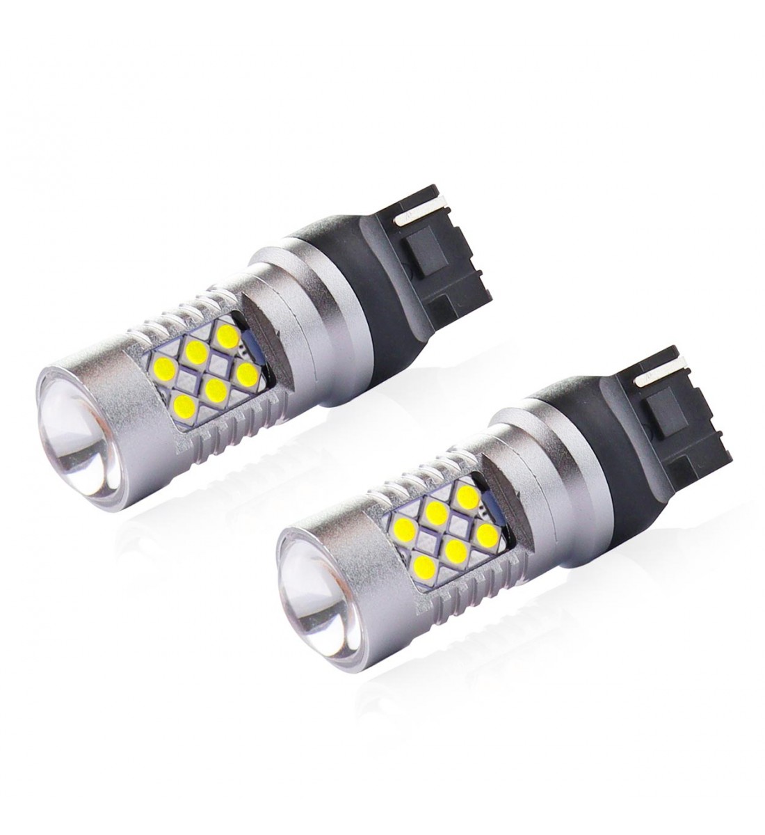 Set becuri CANBUS 3030 24SMD T20 7440 W21W Alb 12V 24V AMIO-01173