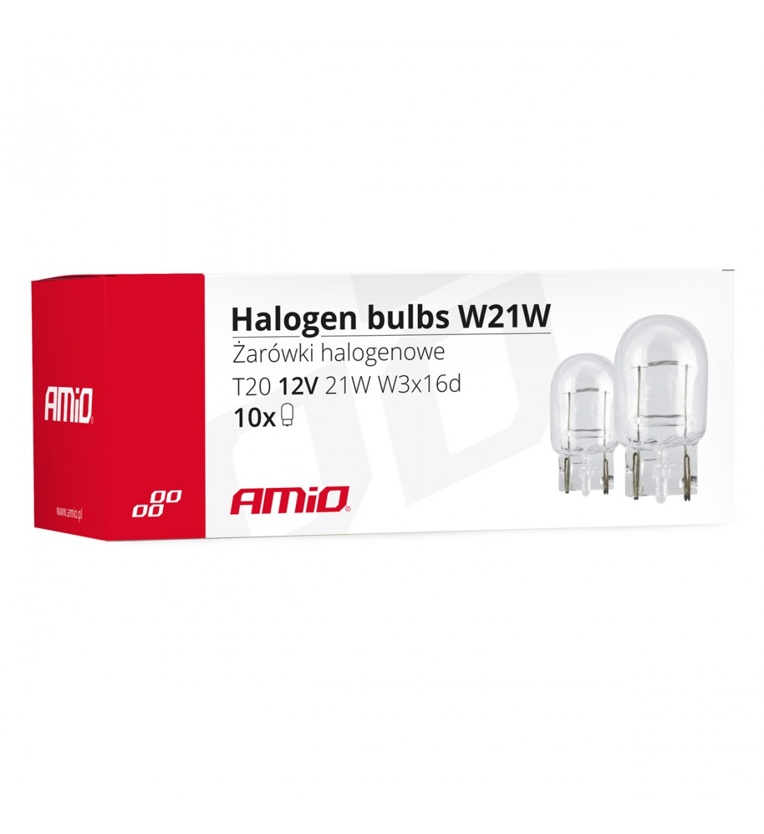 Becuri cu halogen T20 W21W W3x16d 12V  AMIO-02551