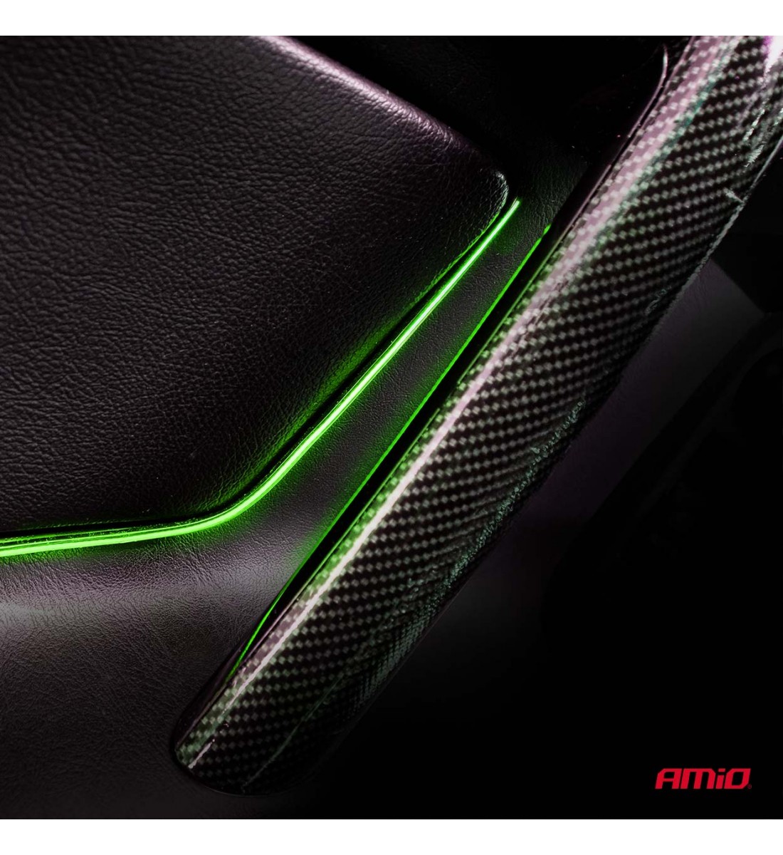 Benzi LED COB pentru lateralul mașinii, verde, 2x30cm, 12V, AMIO-04577