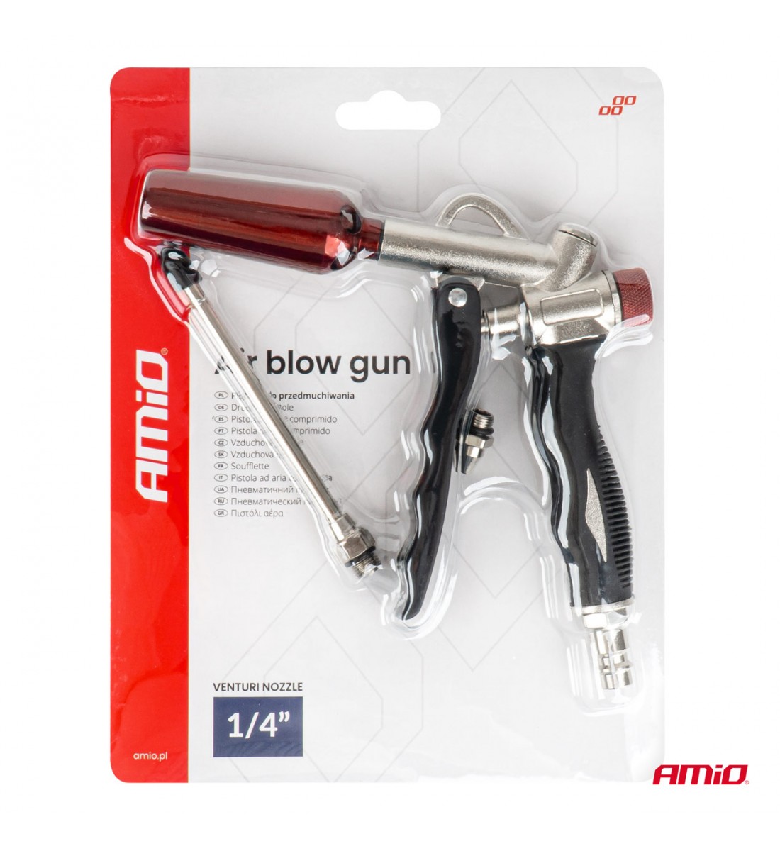 Pistol de suflat cu aer comprimat cu duză Venturi 1/4" AMIO-04928 Pistol de suflat cu aer comprimat cu duză Venturi 1/4" AMIO-04928