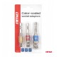Adaptoare tubulare codificate prin culori, 3 buc., 1/4" 3/8" 1/2" AMIO-04936