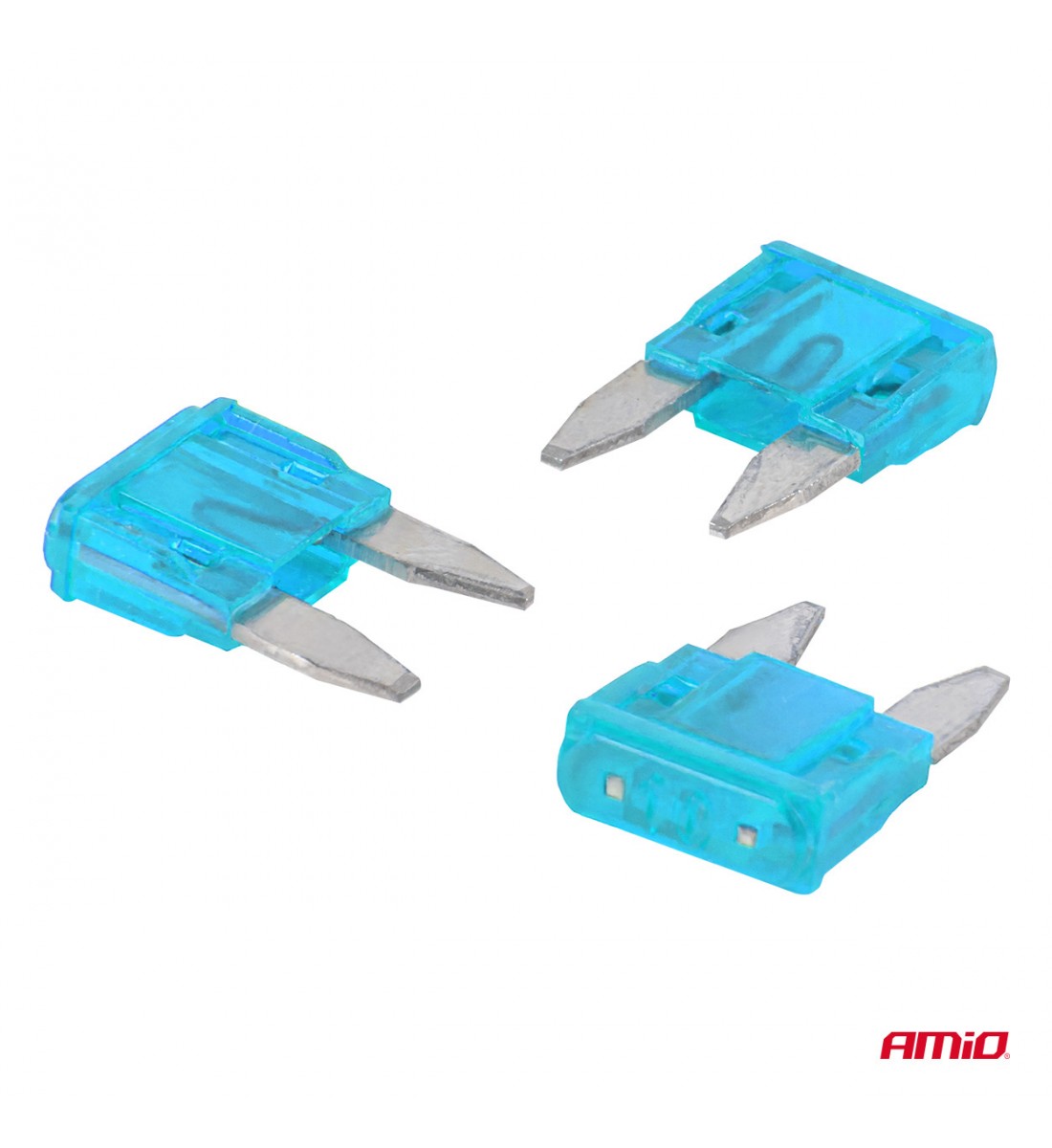 Siguranțe auto mini-lamă, 3 buc., 15A, AMIO-05099 Siguranțe auto mini-lamă, 3 buc., 15A, AMIO-05099