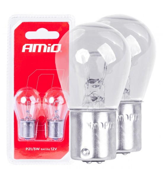 Becuri halogen P21/5W BAY15D 12V blister 2 buc AMIO-03353
