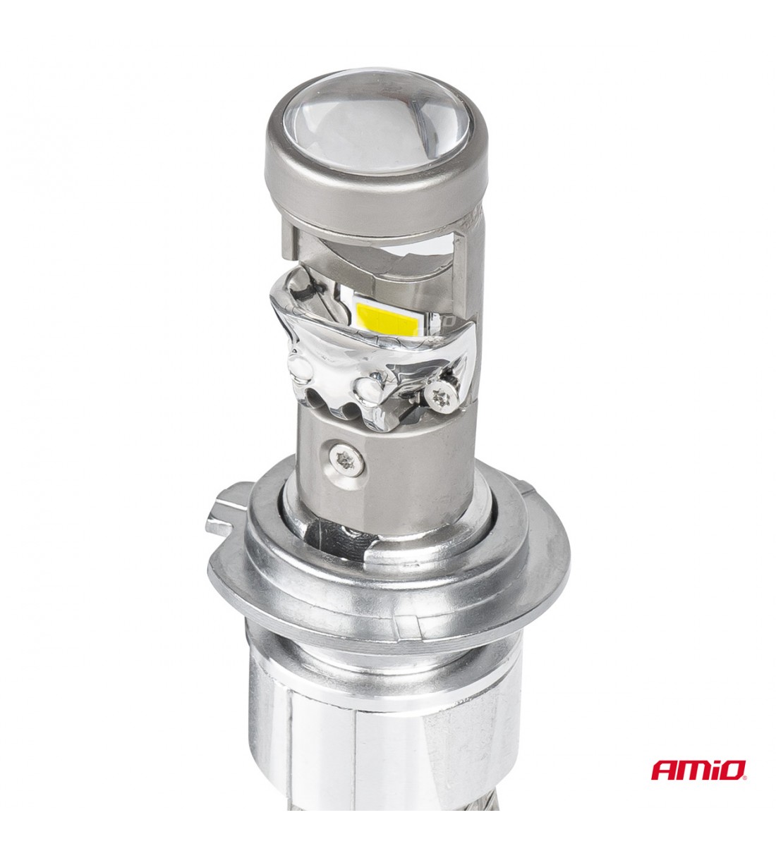 Becuri auto LED seria FLEX+ cu lentilă H7 12V 24V 6000K Canbus AMIO-03660