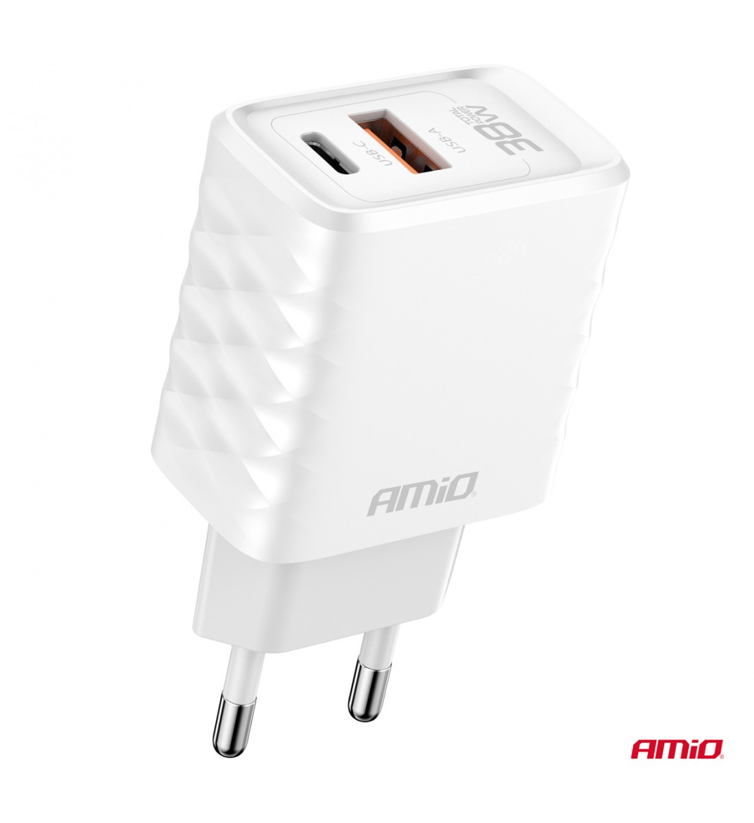 Încărcător de perete Încărcător rapid GaN 38W USB-A + USB-C AMIO-04287