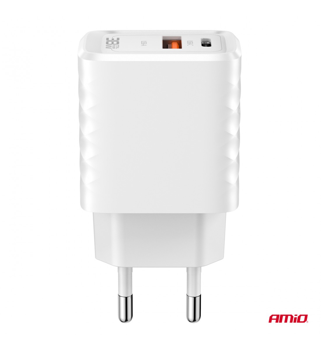 Încărcător de perete Încărcător rapid GaN 38W USB-A + USB-C AMIO-04287