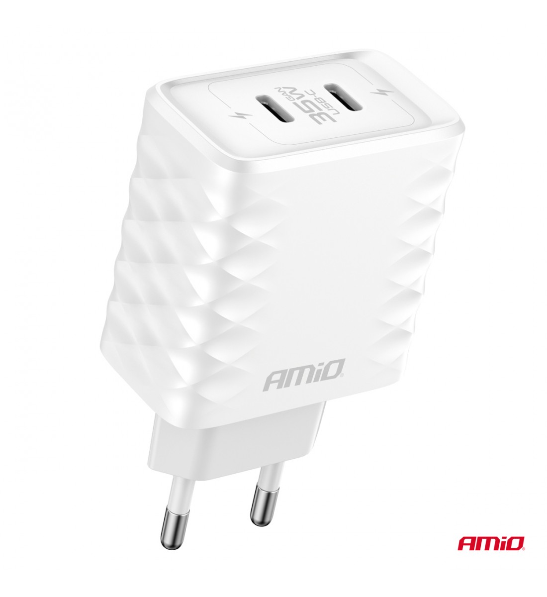 Încărcător de perete Încărcător rapid 35W 2xUSB-C AMIO-04288