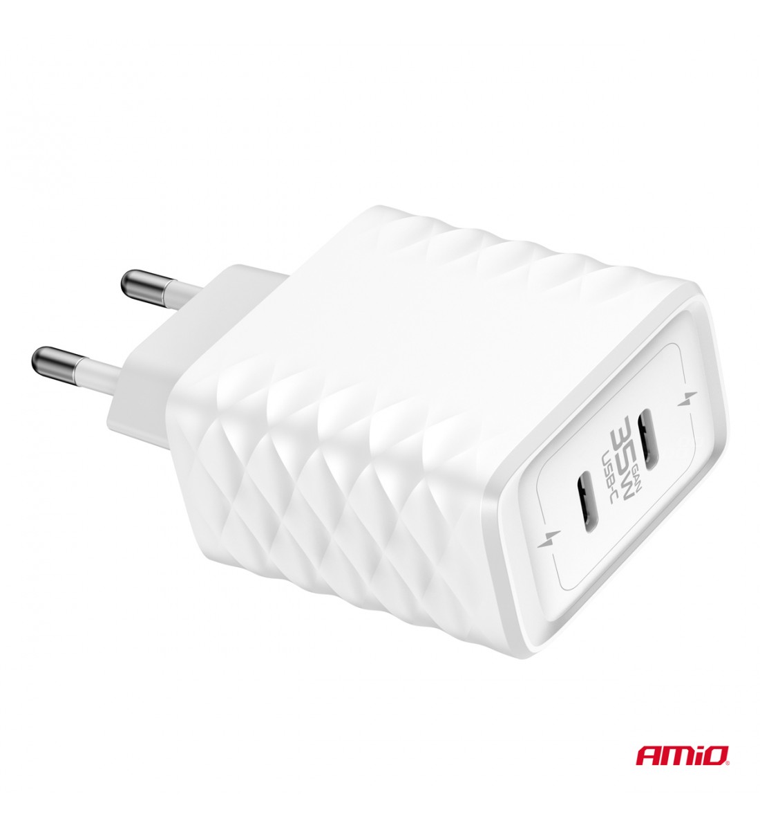 Încărcător de perete Încărcător rapid 35W 2xUSB-C AMIO-04288
