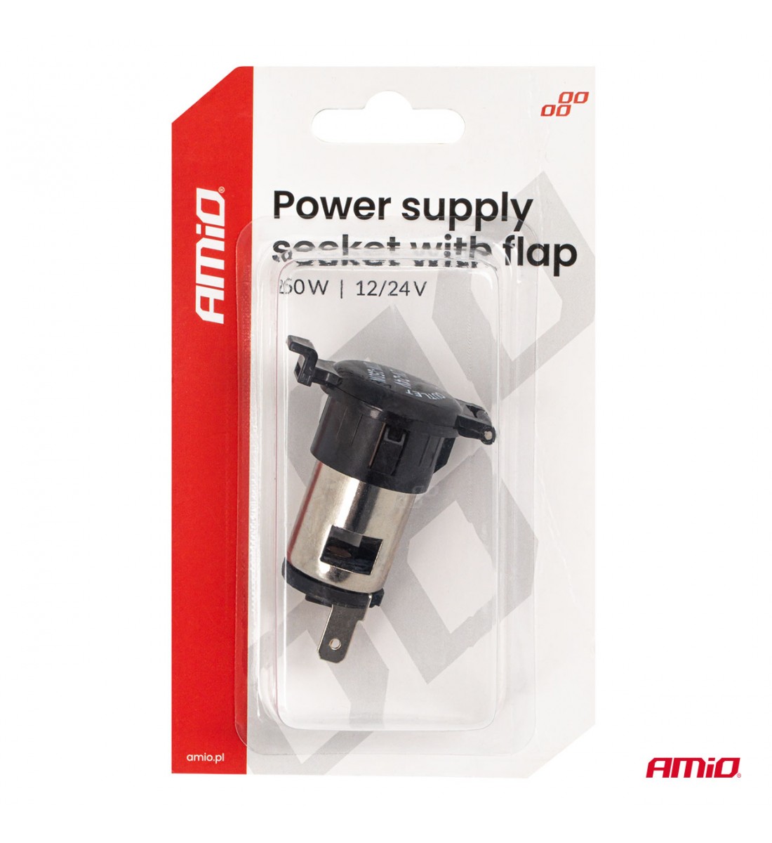 Priză suplimentară cu clapă 250W 12V 24V AMIO-04434