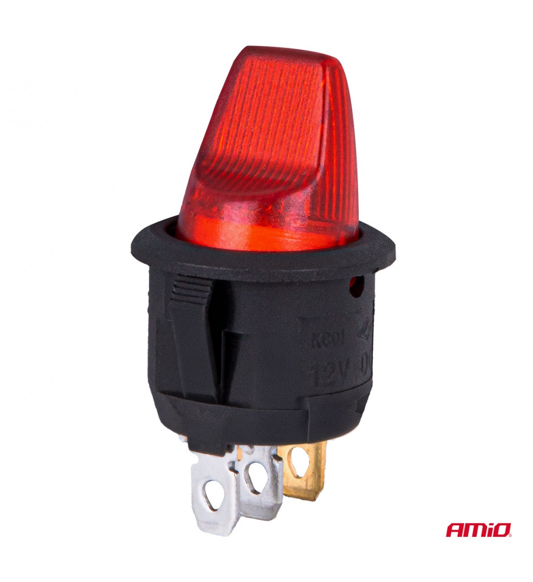 Întrerupător basculant cu iluminare roșie 20A 12V AMIO-04438