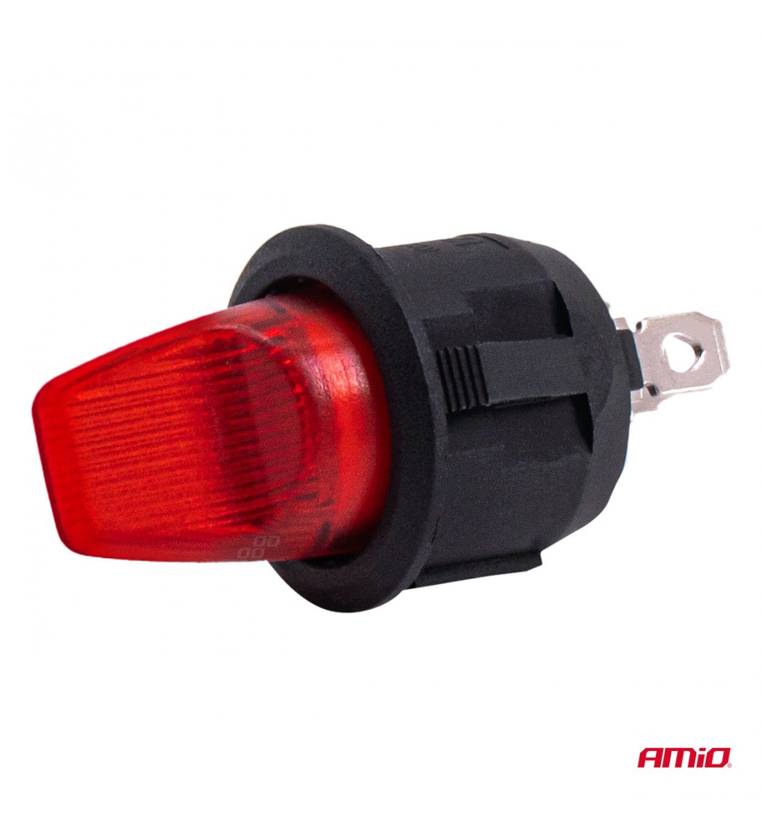 Întrerupător basculant cu iluminare roșie 20A 12V AMIO-04438