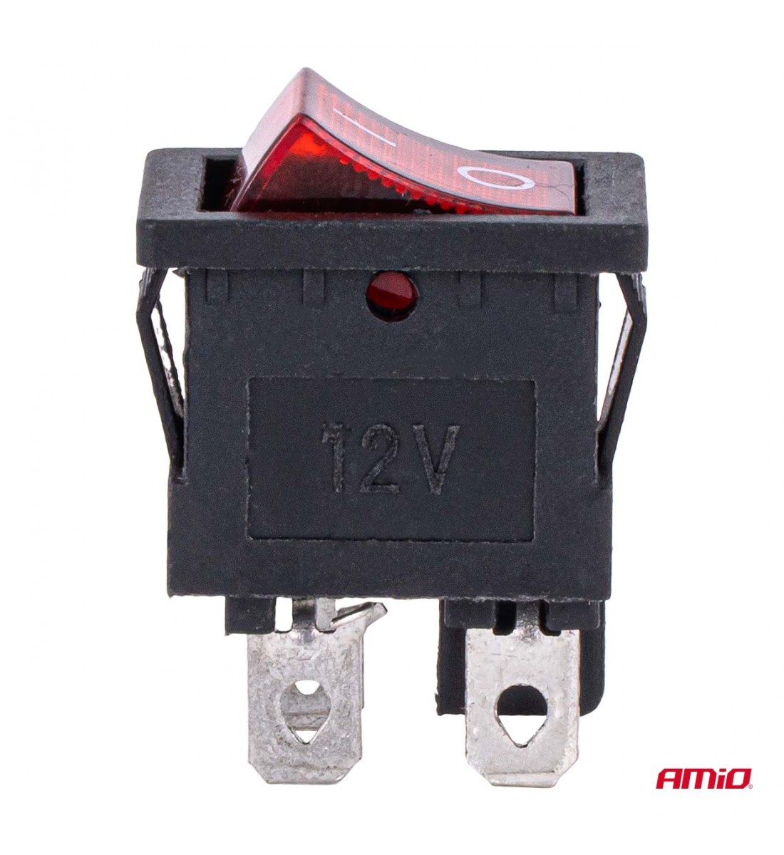 Întrerupător basculant cu iluminare roșie 20A 12V 24V AMIO-04440
