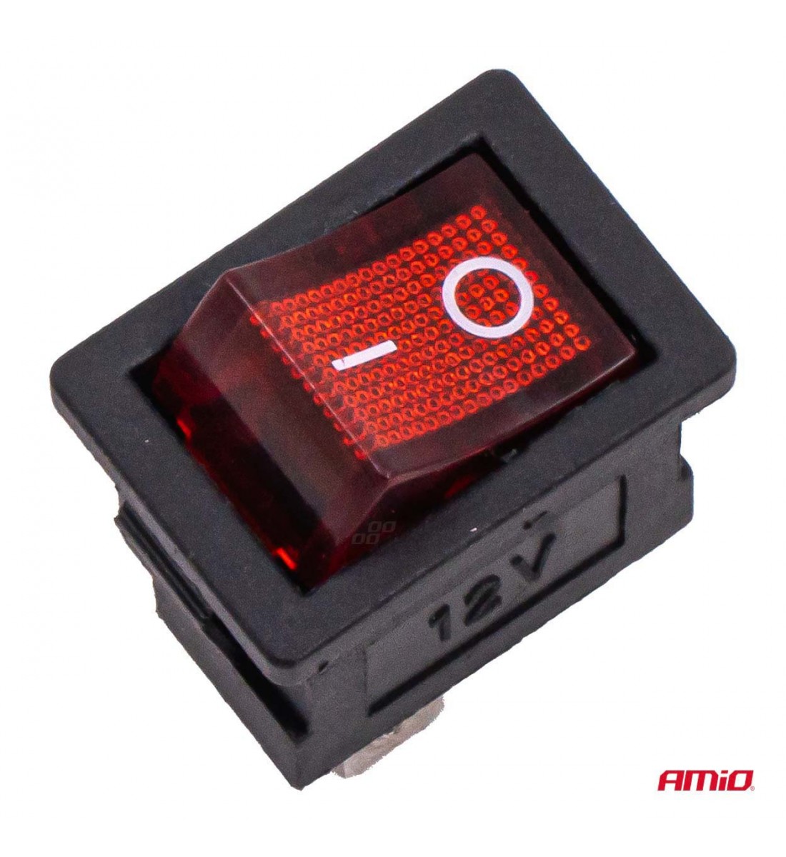 Întrerupător basculant cu iluminare roșie 20A 12V 24V AMIO-04440