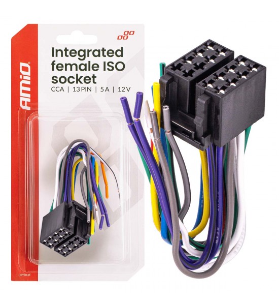 Conector mamă ISO CCA integrat 13PIN 5A 12V AMIO-04441
