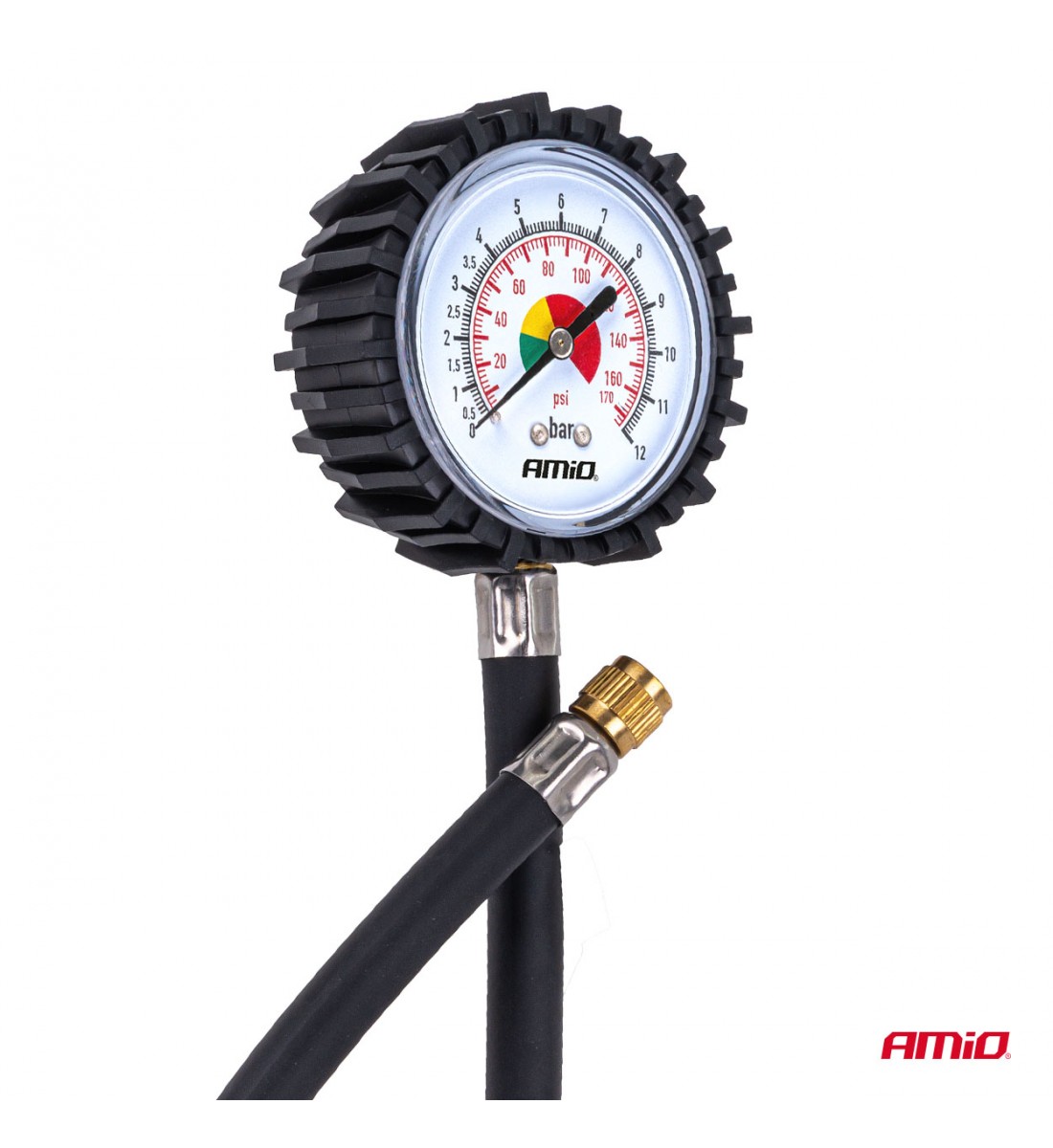 Manometru analogic cu furtun 30 cm 12 bar AMIO-04468