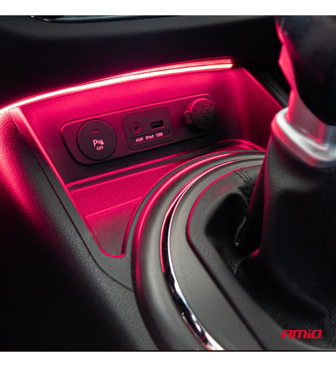 Benzi LED COB pentru mașini roz 2x30cm 12V AMIO-04570