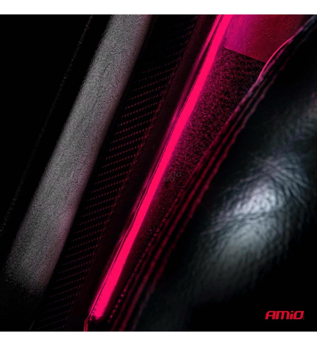 Benzi LED COB pentru mașini roz 2x30cm 12V AMIO-04570