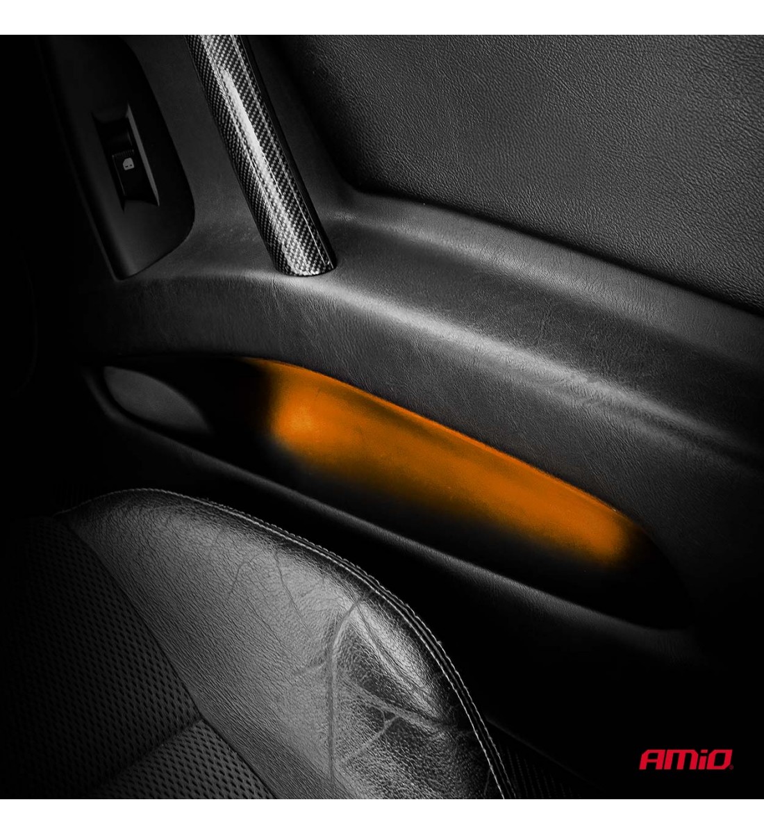 Benzi LED COB pentru mașini portocalii 2x30cm 12V AMIO-04572