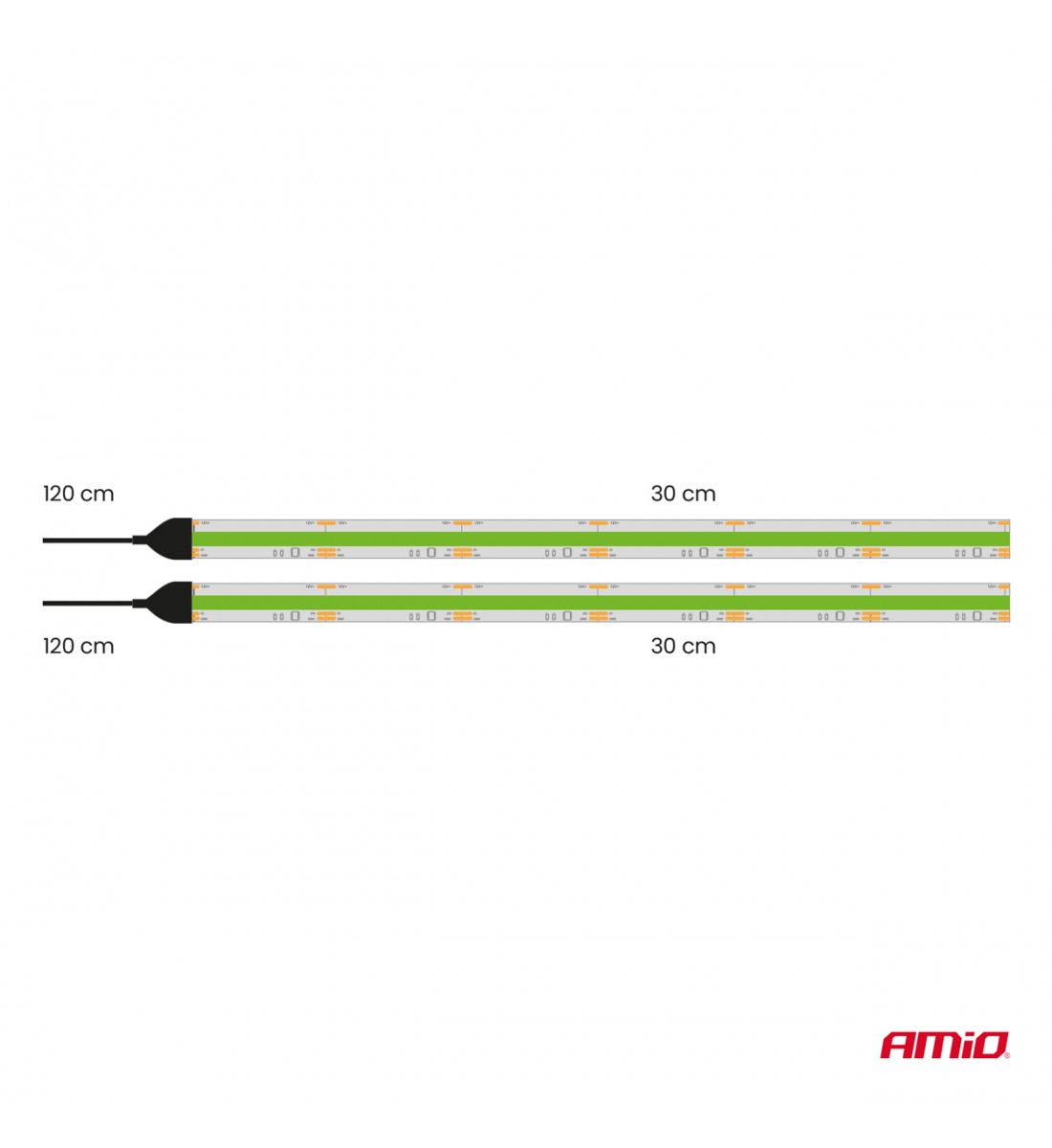 Benzi LED COB flexibile, verzi, 2x30 cm, 12 V, AMIO-04573