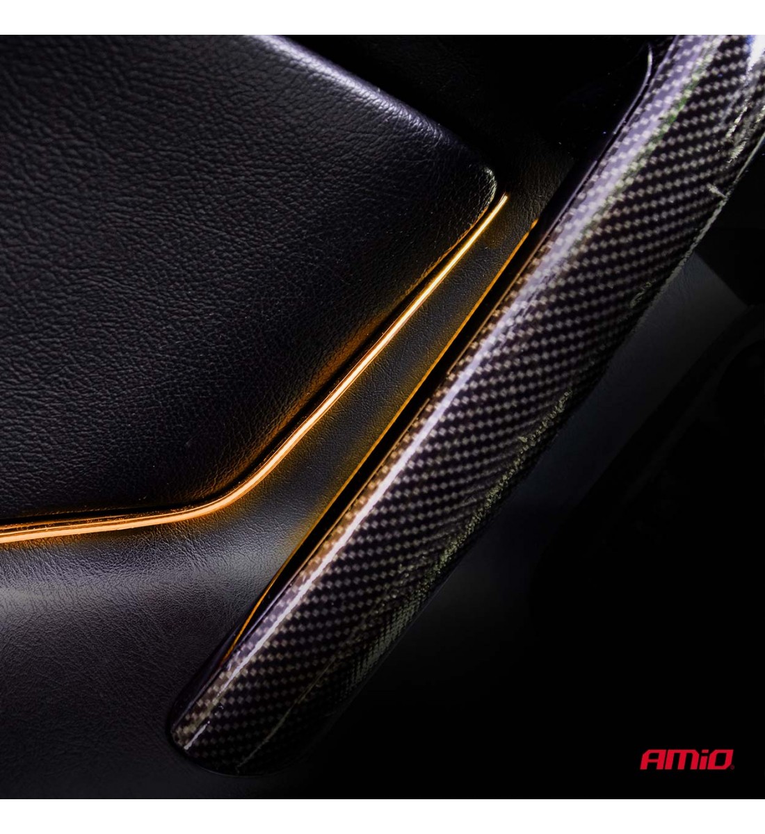 Benzi LED COB pentru laterale auto portocalii 2x30cm 12V AMIO-04574