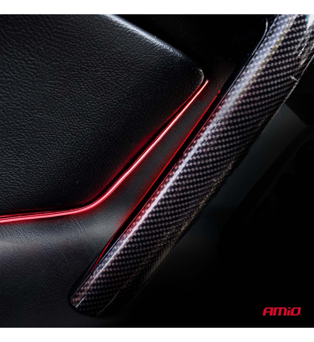 Benzi LED pentru laterale auto roșii 2x30cm 12V AMIO-04576