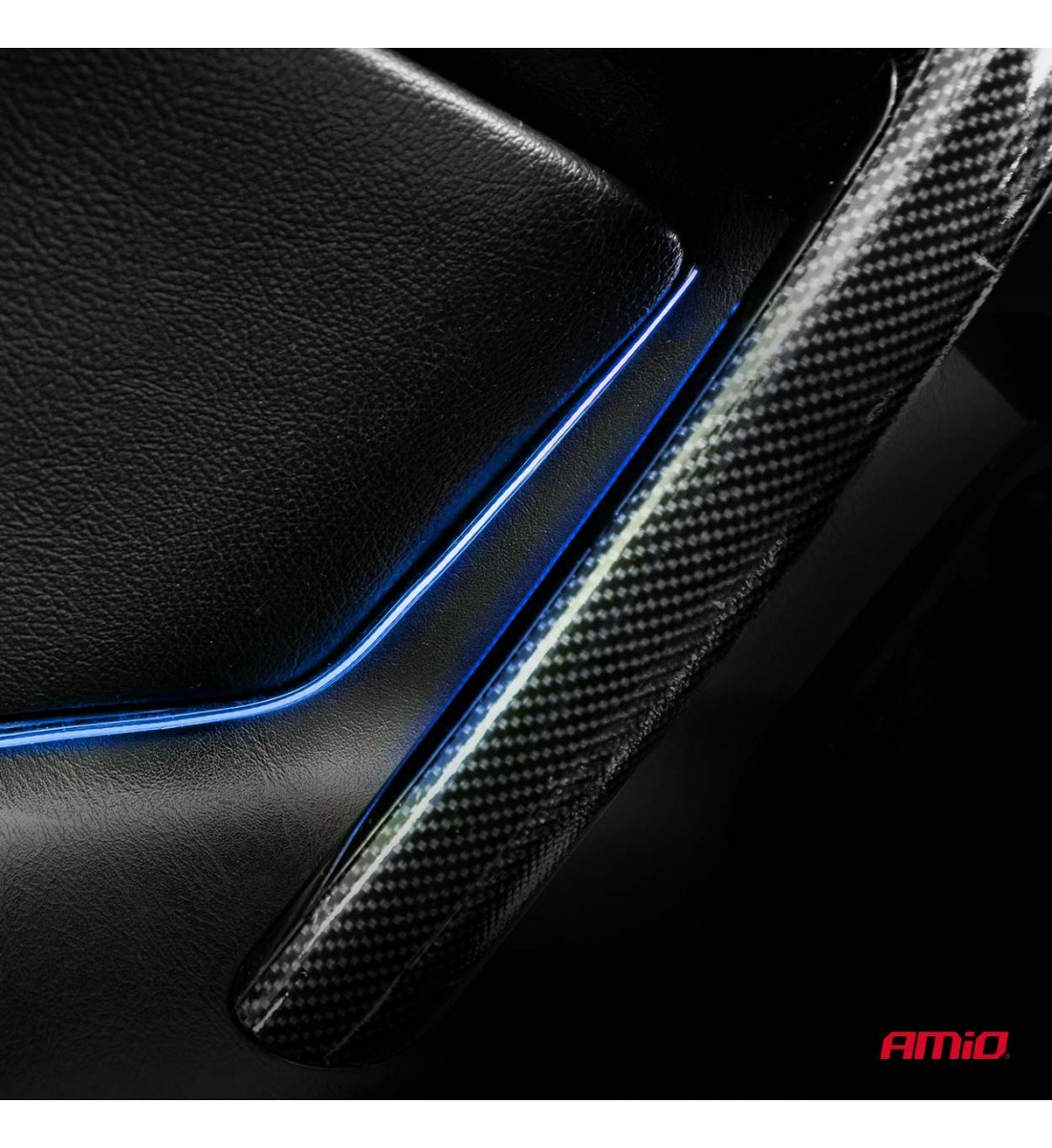 Benzi LED COB pentru laterale auto albastre 2x30cm 12V AMIO-04578