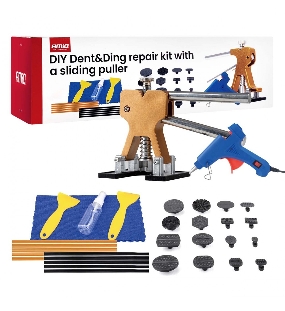 Kit de reparare DIY Dent&Ding cu extractor glisant PDR AMIO-04599