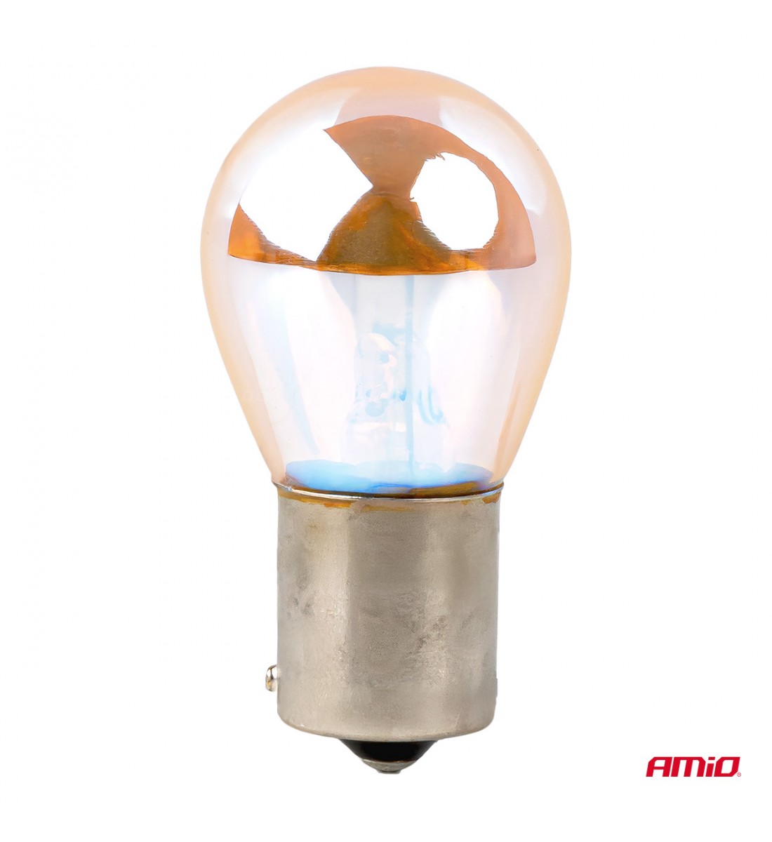 Becuri halogen PY21W 12V 21W BAU15S LumiTec portocaliu crom 2 buc AMIO-04627