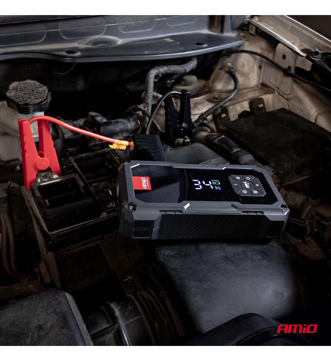 Acumulator portabil 4 în 1 cu LED/Compresor de aer/baterie externă 12 V 7, 2Ah 600 A PRO AMIO-04674