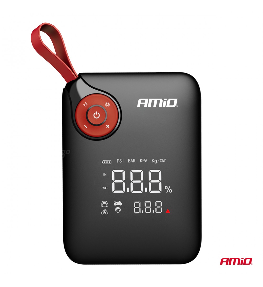 Mini pornitor portabil 4 în 1 cu LED/compresor de aer/acumulator extern 12V 7,2Ah 600A PRO AMIO-04675