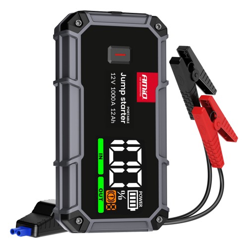 Acumulator portabil 3 în 1 cu LED și baterie externă 12V 12Ah 1000A PRO AMIO-04676