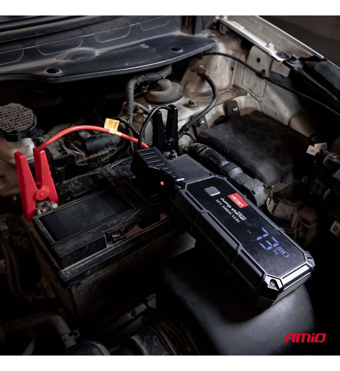 Acumulator portabil 3 în 1 cu LED și baterie externă 12V 12Ah 1000A PRO AMIO-04676