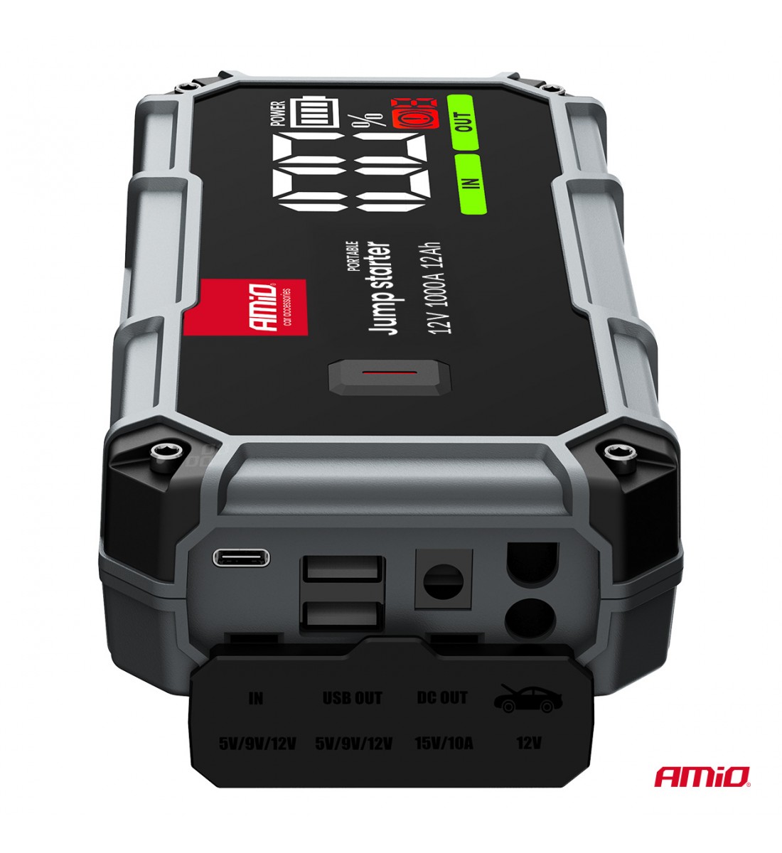 Acumulator portabil 3 în 1 cu LED și baterie externă 12V 12Ah 1000A PRO AMIO-04676