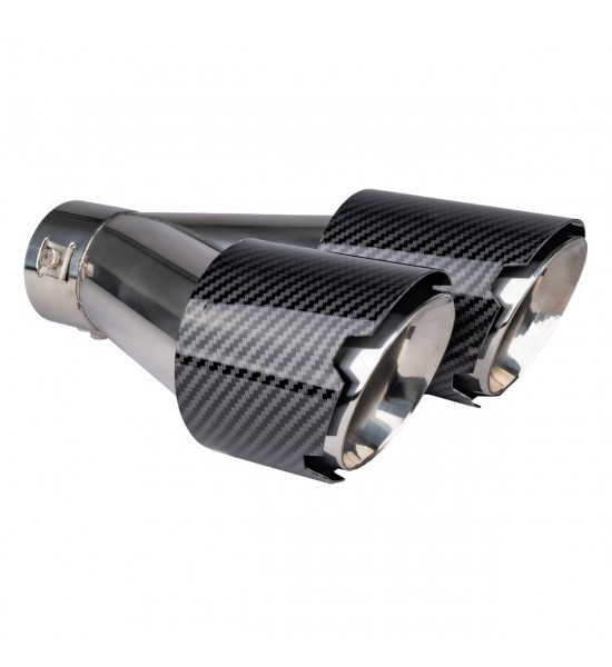 Ornament toba esapament duo din oțel inoxidabil carbon AMIO-04069 Ornament toba esapament duo din oțel inoxidabil carbon AMIO-04069