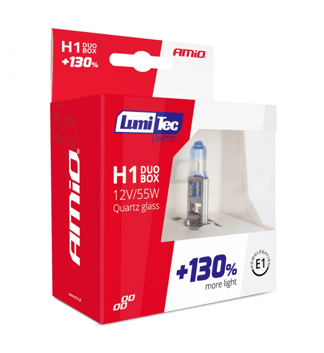 Set 2 becuri halogen H1 12V 55W LumiTec LIMITED +130% DUO AMIO-01404