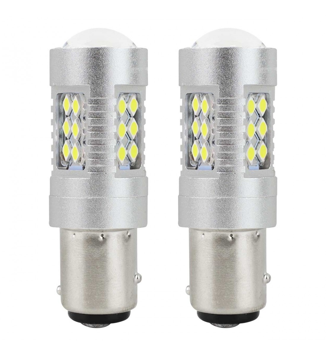 Set 2 Becuri CANBUS 3030 24SMD 1157 BAY15D P21/5W Alb 12V 24V AMIO-01438