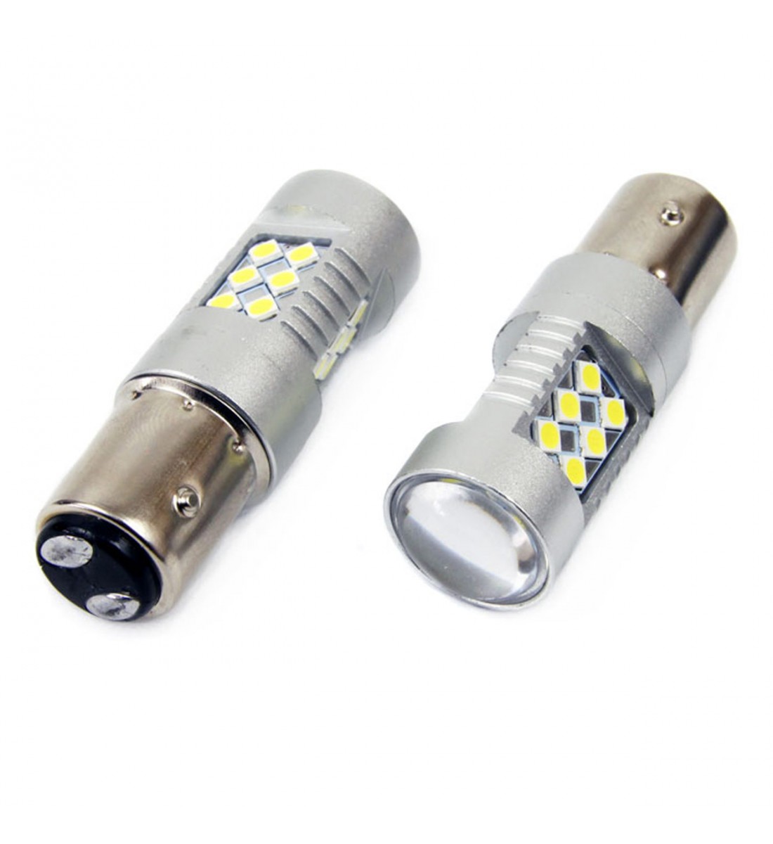 Set 2 Becuri CANBUS 3030 24SMD 1157 BAY15D P21/5W Alb 12V 24V AMIO-01438