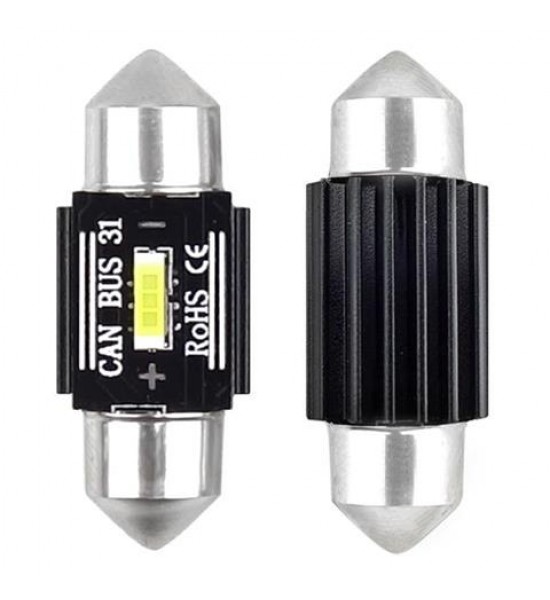 Becuri sofit CANBUS 1SMD UltraBright Festoon C5W C10W C3W 31mm Alb 12V 24V AMIO-02441