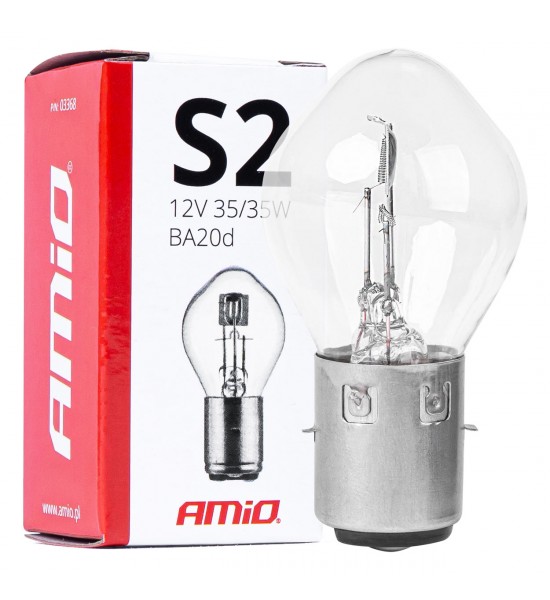 Bec cu halogen S2 12V 35/35W BA20d AMIO-03368