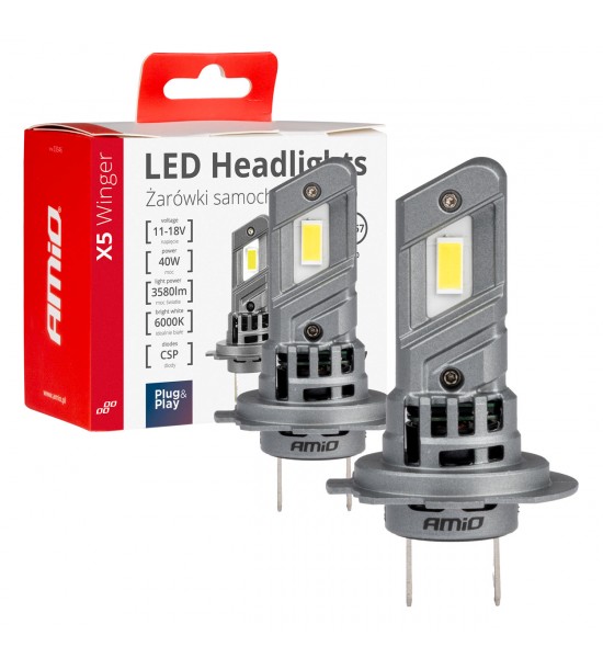 Set 2 Becuri auto seria X5 Winger H7 6000K Canbus AMIO-03946