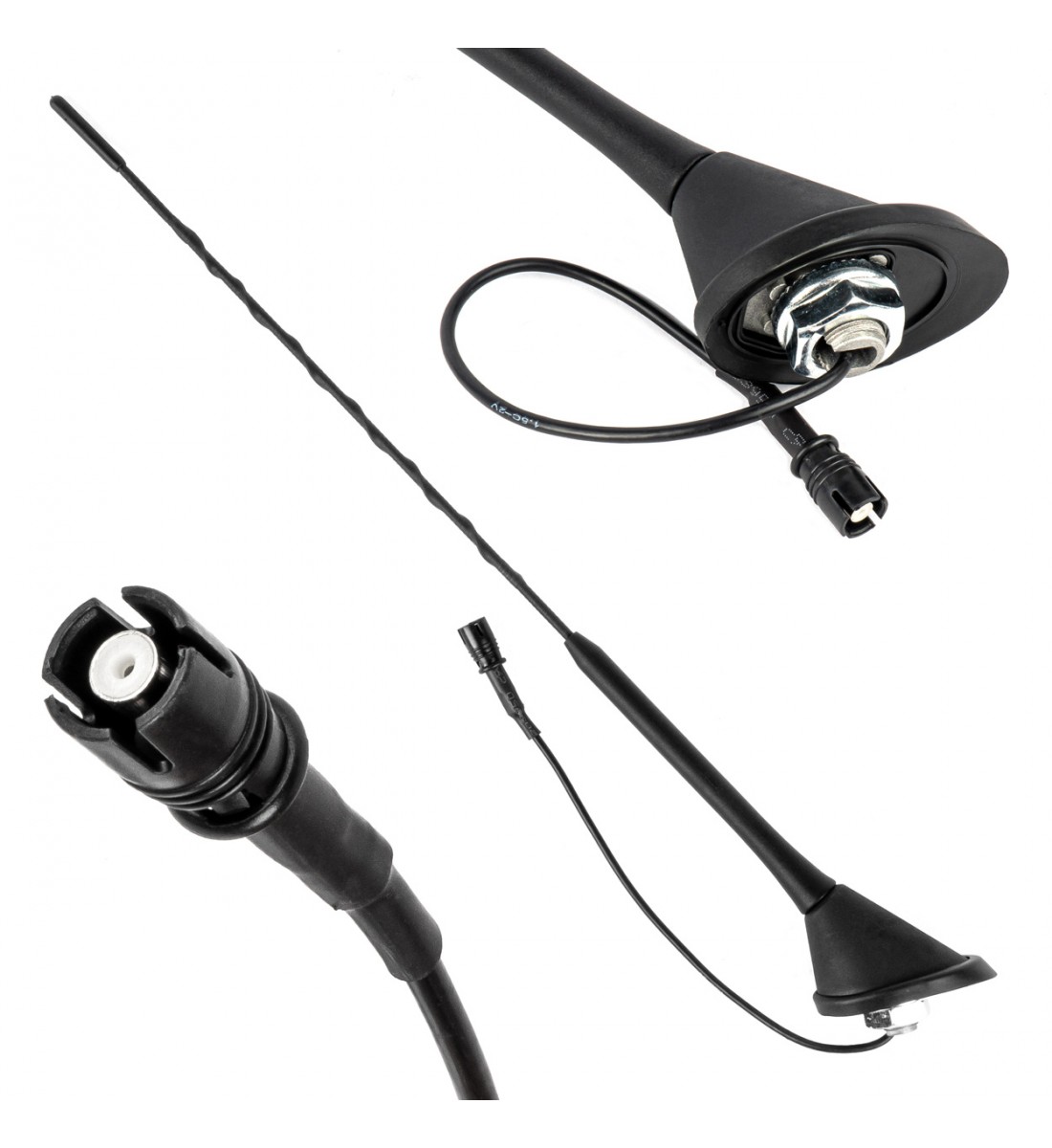 Antenă auto universală, catarg tip bip cu amplificator RAKU-2 ANT11 AMIO-04155 Antenă auto universală, catarg tip bip cu amplificator RAKU-2 ANT11 AMIO-04155