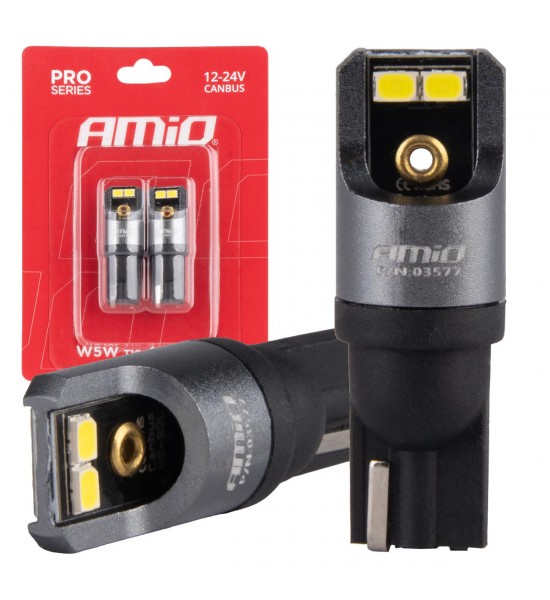 Set becuri CANBUS PRO T10 W5W becuri LED 4x2016 SMD alb 12V 24V 