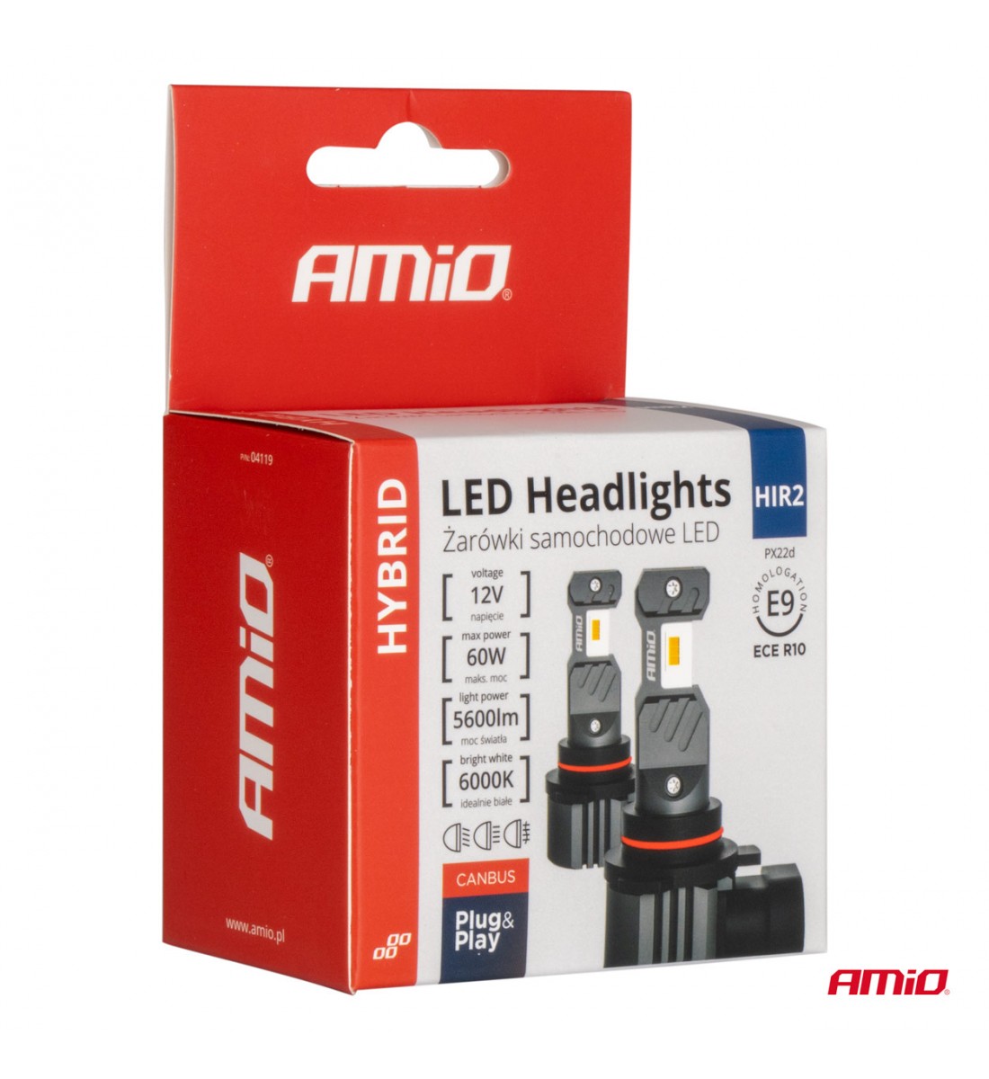 Set becuri auto HIR2 Seria hibridă 6000K Canbus 60W AMIO-04119 Set becuri auto HIR2 Seria hibridă 6000K Canbus 60W AMIO-04119