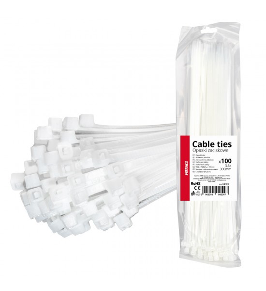 Fasete albe 3,6×300mm 100 buc 	Fasete albe 3,6×300mm 100 buc