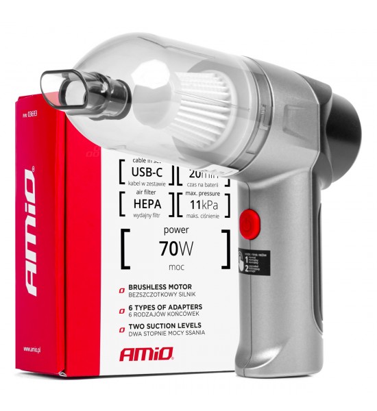 Aspirator auto fără fir HEPA AMiO-03693 Aspirator auto fără fir HEPA AMiO-03693