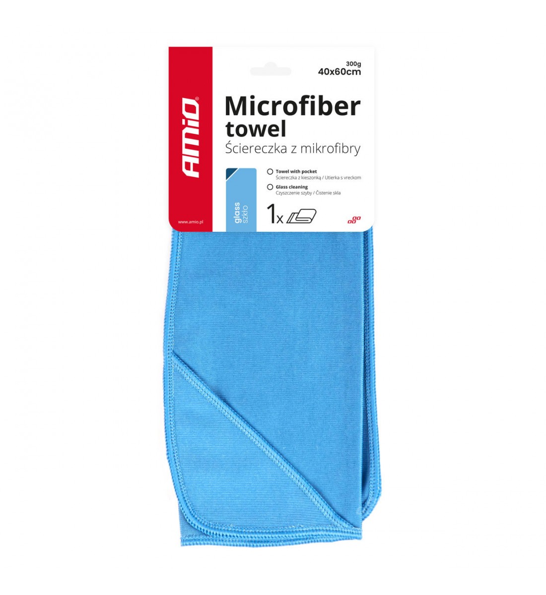 Laveta din microfibra pentru curatarea sticlei, geamurilor si oglinzilor 60x40 cm AMIO-03733