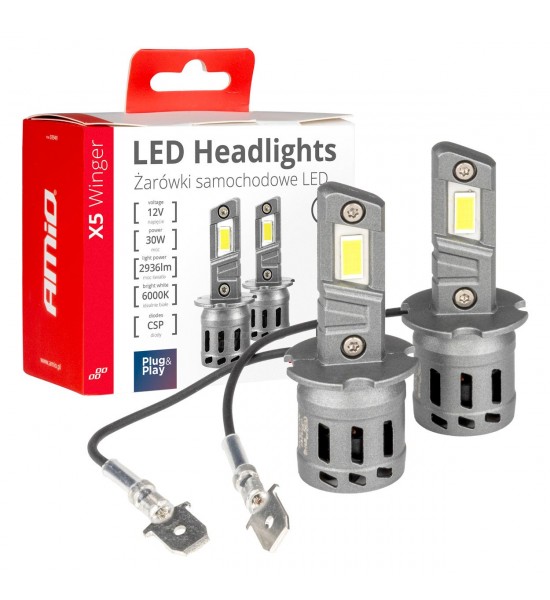 Set Becuri auto  seria X5 Winger H3 6000K Canbus AMIO-03944 Set Becuri auto  seria X5 Winger H3 6000K Canbus AMIO-03944