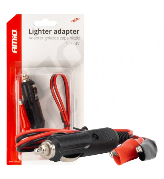 Adaptor priză brichetă cu ieșire crocodil 12V 24V 60cm AMIO-03802 Adaptor priză brichetă cu ieșire crocodil 12V 24V 60cm AMIO-03802
