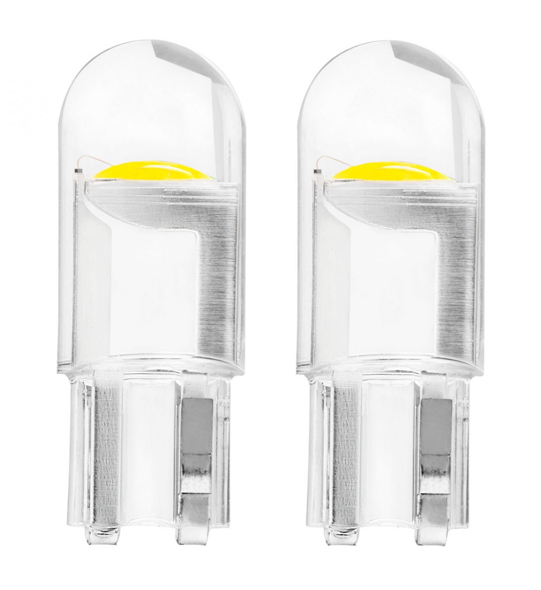 Set becuri auto T10 W5W COB HPC 12V Alb transparent AMIO-02645