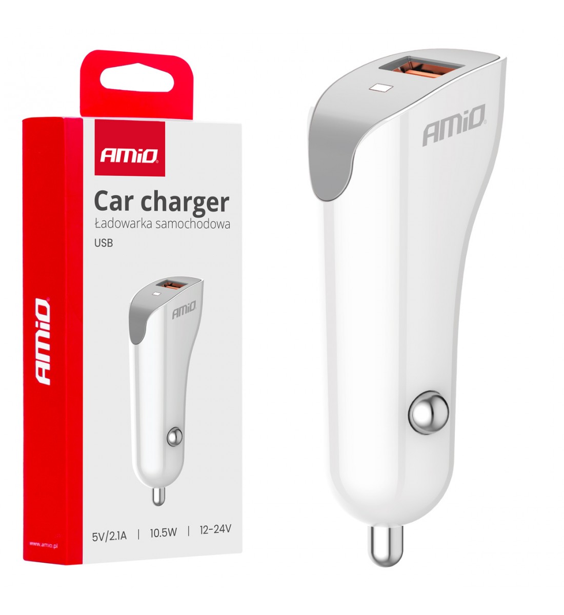 Încărcător auto USB-A 2.1A AMIO-03873